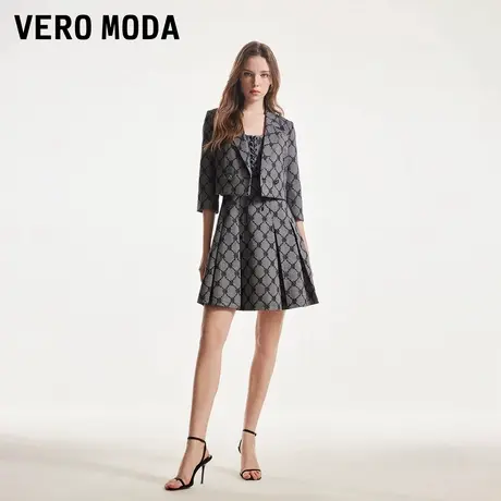 Vero Moda奥莱西装外套女春秋新款玫瑰图案学院风短款上衣流行商品大图