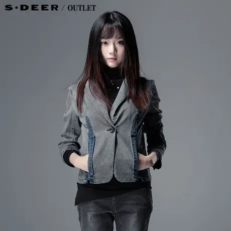 【多件多折】sdeer圣迪奥2014春装女装休闲翻领小西装外套3382277图片