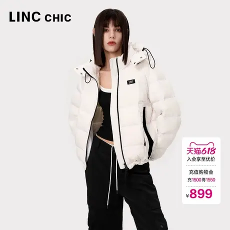 【明星同款】LINC金羽杰羽绒服女款2024新款短款轻薄羽绒服女外套商品大图