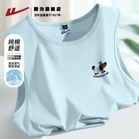 回力无袖男t恤2025新款青少年夏季宽松休闲透气纯棉背心大码可穿K图片