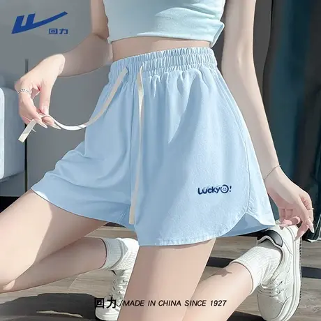 回力短裤女款2025夏季新款宽松运动休闲高腰裤子时尚百搭五分裤A商品大图