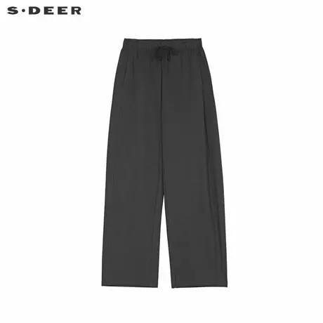 sdeer圣迪奥女装休闲松紧高腰插袋直筒长裤S244Z0802商品大图
