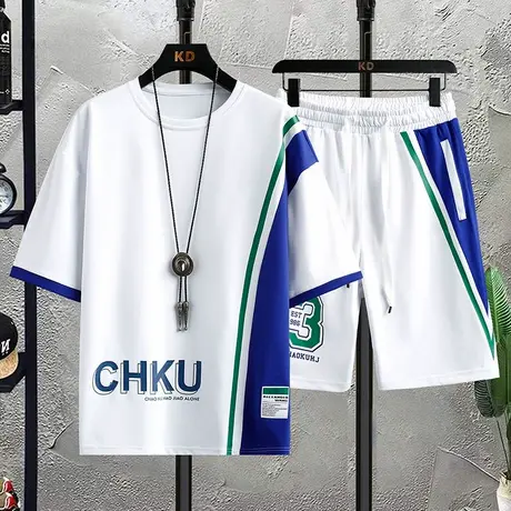 冰丝速干短袖t恤男孩12-15岁青少年学生13帅气运动套装14大童夏装商品大图