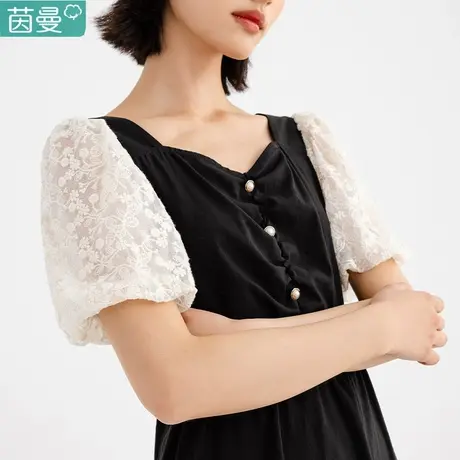 茵曼官方旗舰店连衣裙2023新款女夏天miu系穿搭裙子高腰小个子商品大图