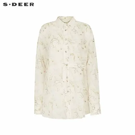 【直播间专属】sdeer圣迪奥穿搭田园风印花两件套衬衫S242Z0517商品大图