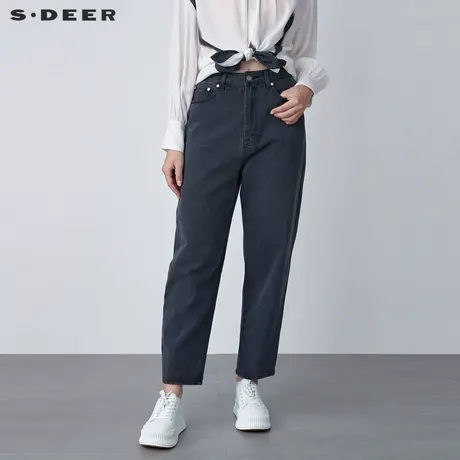 【直播间专属】sdeer圣迪奥休闲插袋铆钉直筒牛仔长裤S22160801图片