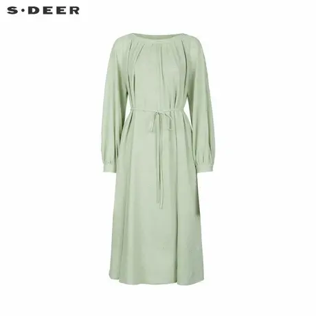 sdeer圣迪奥女装休闲圆领收腰吊带两件套连衣裙S243Z1229商品大图