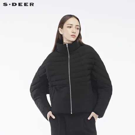 sdeer圣迪奥2018冬新款剪裁设计细致车线时尚立领羽绒服S18462405🙅商品大图