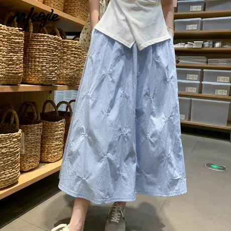 MJ STYLE美式复古半身裙女2025新款春秋季宽松休闲百搭直筒长裙子商品大图