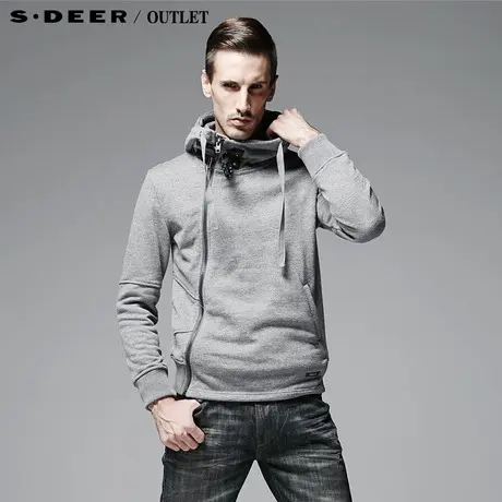 sdeer圣迪奥专柜正品男春装加厚微弹连帽卫衣3372262图片