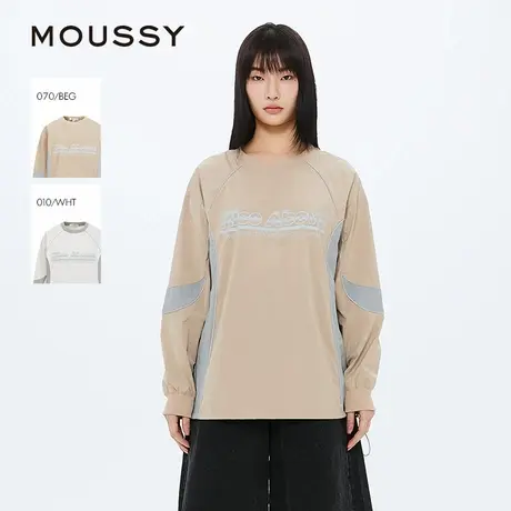 MOUSSY 2025夏季新品机能风反光条撞色解构长袖T恤028ISA30-2521图片