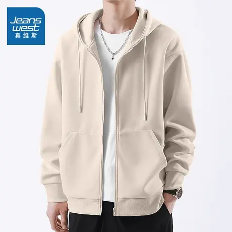 NN真维斯美式休闲外套男款春秋款潮流开衫卫衣青少年宽松连帽夹克商品大图