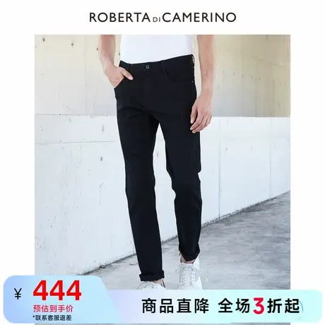 【秋季新品】ROBERTA诺贝达2024年秋男士休闲纯色直筒水洗牛仔裤图片