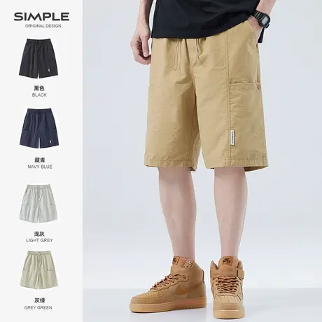 hansca日系多口袋工装短裤男夏季薄款宽松休闲冰丝速干五分运动裤图片