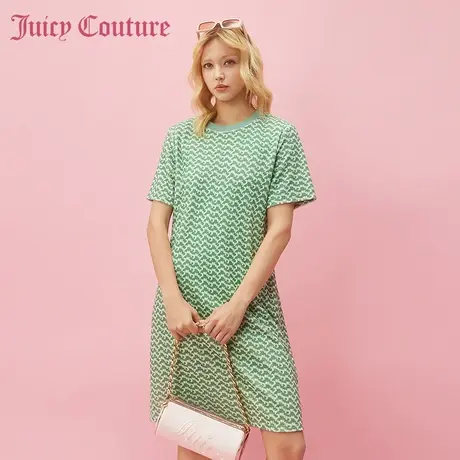 Juicy Couture橘滋2024早春日穿搭新款女装图案印花毛巾布连衣裙图片