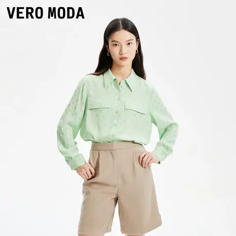 Vero Moda奥莱衬衫女秋冬新款H版型小翻领长袖简约气质通勤上衣商品大图