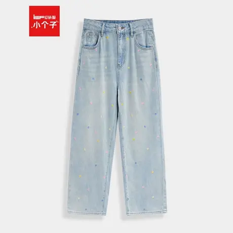 IEF/爱依服裤子2025夏季新款韩版时尚小众设计感通勤牛仔阔腿裤图片