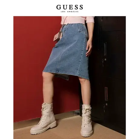 【38上新季】【秀智明星同款】GUESS 女士时尚极简舒适半身裙商品大图