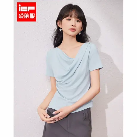 IEF/爱依服【DNA系列】2024夏季新款不规则设计时尚高级感棉上衣商品大图