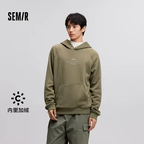 [商场同款]森马中国国家地理系列卫衣男加绒2024冬新款连帽情侣装图片