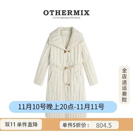 othermix 冬季新款设计感高端娃娃领羽绒服女百搭长款羽绒服外套商品大图