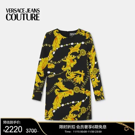 【甄选折扣】VERSACE JEANS COUTURE 女士印花时尚迷你长袖连衣裙图片