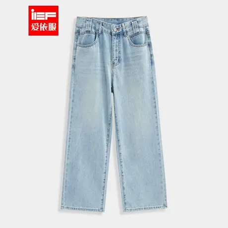 IEF/爱依服裤子2025夏季新款韩版简约通勤气质百搭显瘦牛仔阔腿裤商品大图