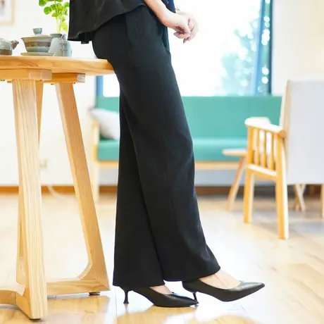 筠雅唐装中国风女裤子复古改良款宽松直筒阔腿裤新中式女装23R184商品大图