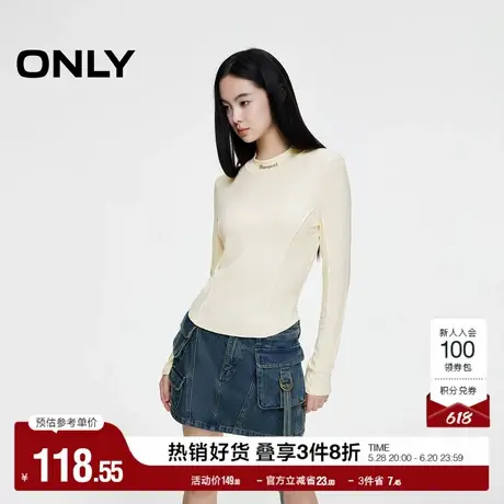 ONLY奥莱夏季时尚修身显瘦正肩长袖半高领T恤女图片