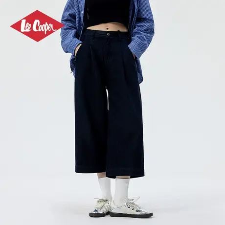 Lee Cooper/李库珀 宽松直筒复古牛仔裤夏季百搭休闲八分阔腿裤女图片