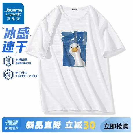 GV真维斯冰丝短袖男2025夏季新款运动上衣男士跑步速干网眼薄t恤A图片