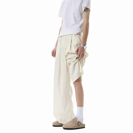 天丝亚麻裤男款夏季薄款休闲男裤男士阔腿直筒裤男生冰丝山本裤子图片