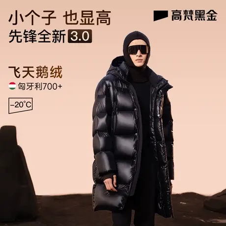 【高梵黑金鹅绒服】先锋3.0六格羽绒服男2023新款秋冬季中长款女商品大图