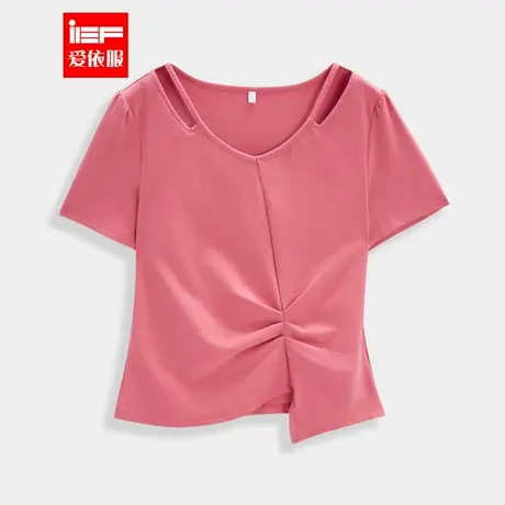 IEF/爱依服【微胖】大码女装T恤2025夏季新款通勤时尚简约女上衣商品大图