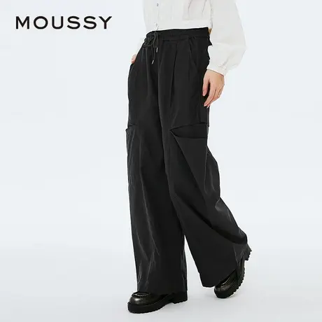 MOUSSY 2025夏季新品棉麻混纺分割破洞弯刀休闲裤女028ISA31-1741商品大图