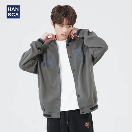 汉斯卡棒球服外套男2024秋冬韩版潮流休闲百搭宽松痞帅飞行员夹克商品大图