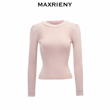 【奥莱】MAXRIENY复古蕾丝边毛衫针织衫图片