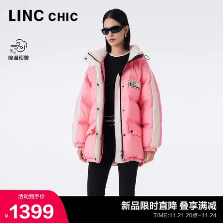 LINC金羽杰中长款羽绒服女冬季2023新款功能性防雨雪面包服3190Y图片