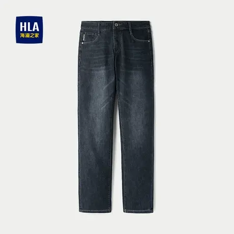 HLA/海澜之家国民臻品牛仔裤2025秋冬新款微弹绣花时尚直筒裤子男商品大图