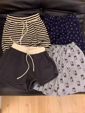 2024夏季新款休闲舒适家居短裤薄款外穿宽松显瘦可爱运动百搭热裤商品大图