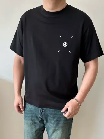 DAEVU夏季新款大码男装简约四点潮胖子加肥加大圆领男士短袖t恤商品大图