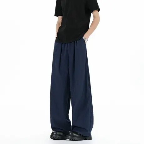 裤子男款夏季薄款男裤直筒裤男士宽松休闲阔腿裤男生天丝亚麻长裤商品大图