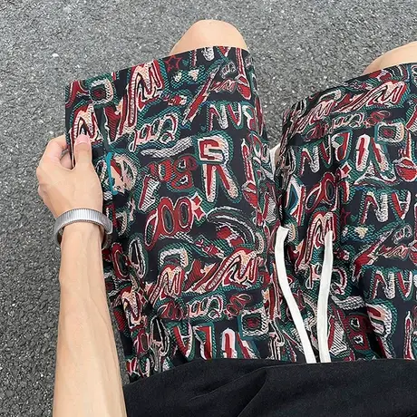 沙滩短裤男夏季新款外穿休闲五分中裤国潮大码直筒宽松度假大裤衩图片