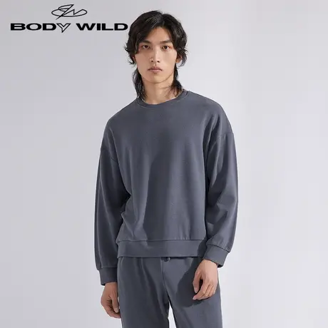 BODYWILD男士睡衣男款印花长袖男家居服春秋宽松棉男式ZBN41WM1A图片