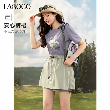 【户外穿搭】LAGOGO舒适工装裙裤女拉谷谷2025年夏季新款宽松短裤商品大图