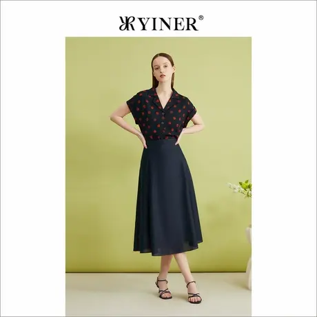 【博主同款】YINER音儿专选2024夏季法式圆舞曲高腰A字半身裙商品大图