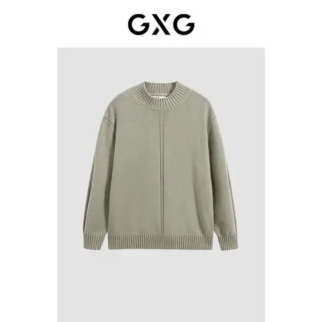 GXG男装卡其色圆领毛衫 2023年冬季新品GEX12028314图片
