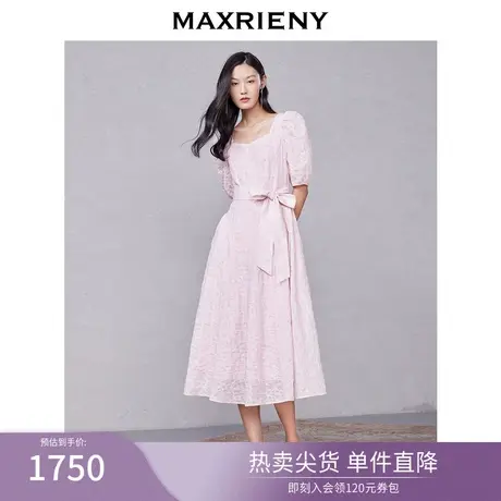 MAXRIENY落樱公主茶歇裙夏蝴蝶结连衣裙中长显瘦图片