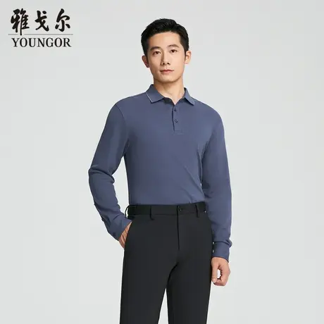 【商场同款】雅戈尔男士长袖衬衫秋冬新款官方商务休闲POLO衫男图片