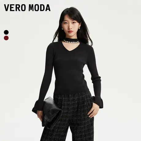 Vero Moda奥莱针织衫女2025春秋新款修身半高领长袖优雅气质毛衣商品大图